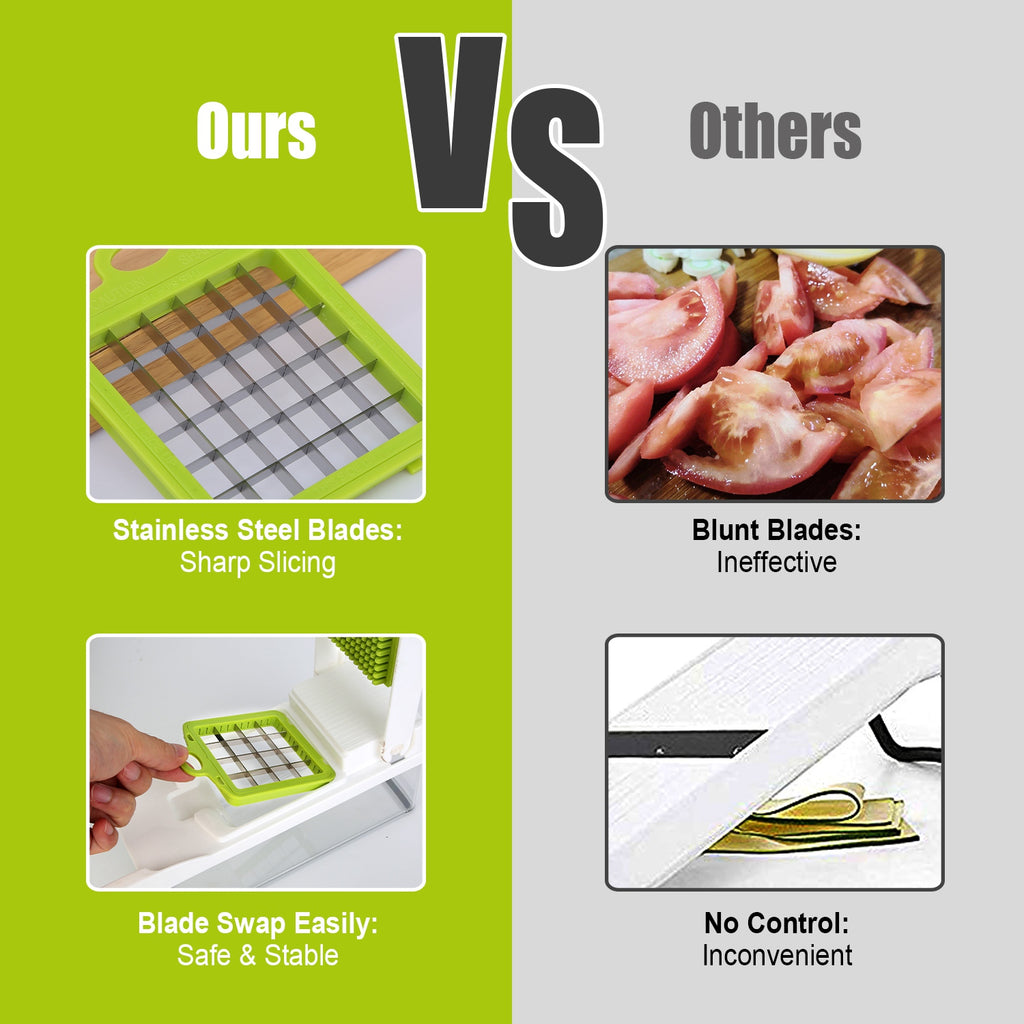 Vegetable chopper slicing vegetables