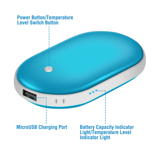 Rechargeable hand warmer double-sided heat