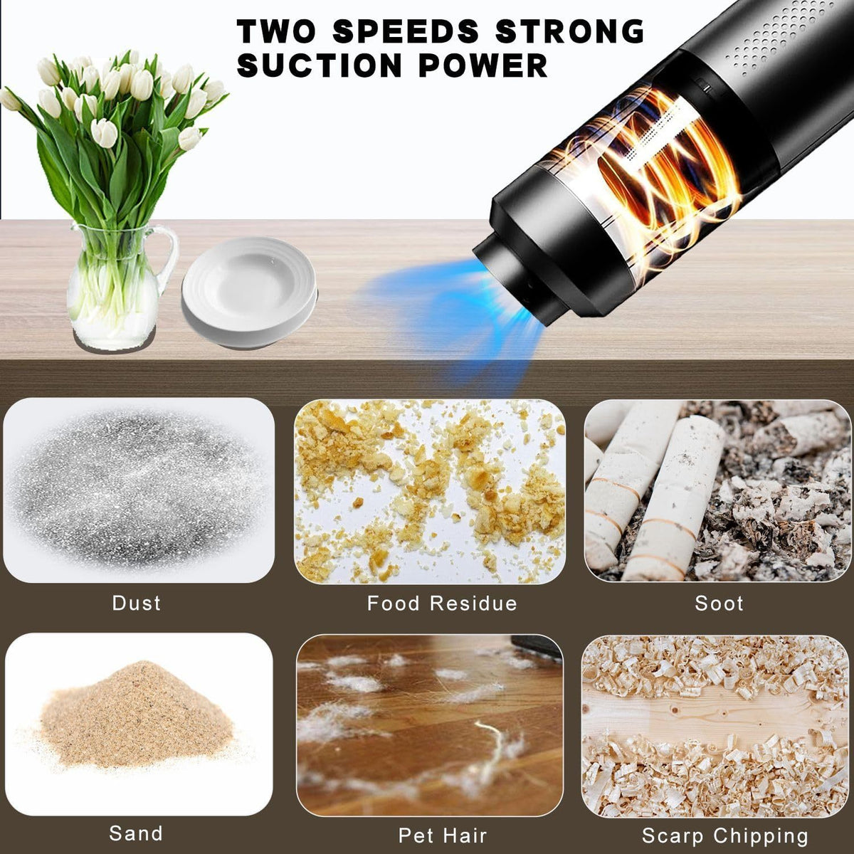 Handheld vacuum Type-C charging