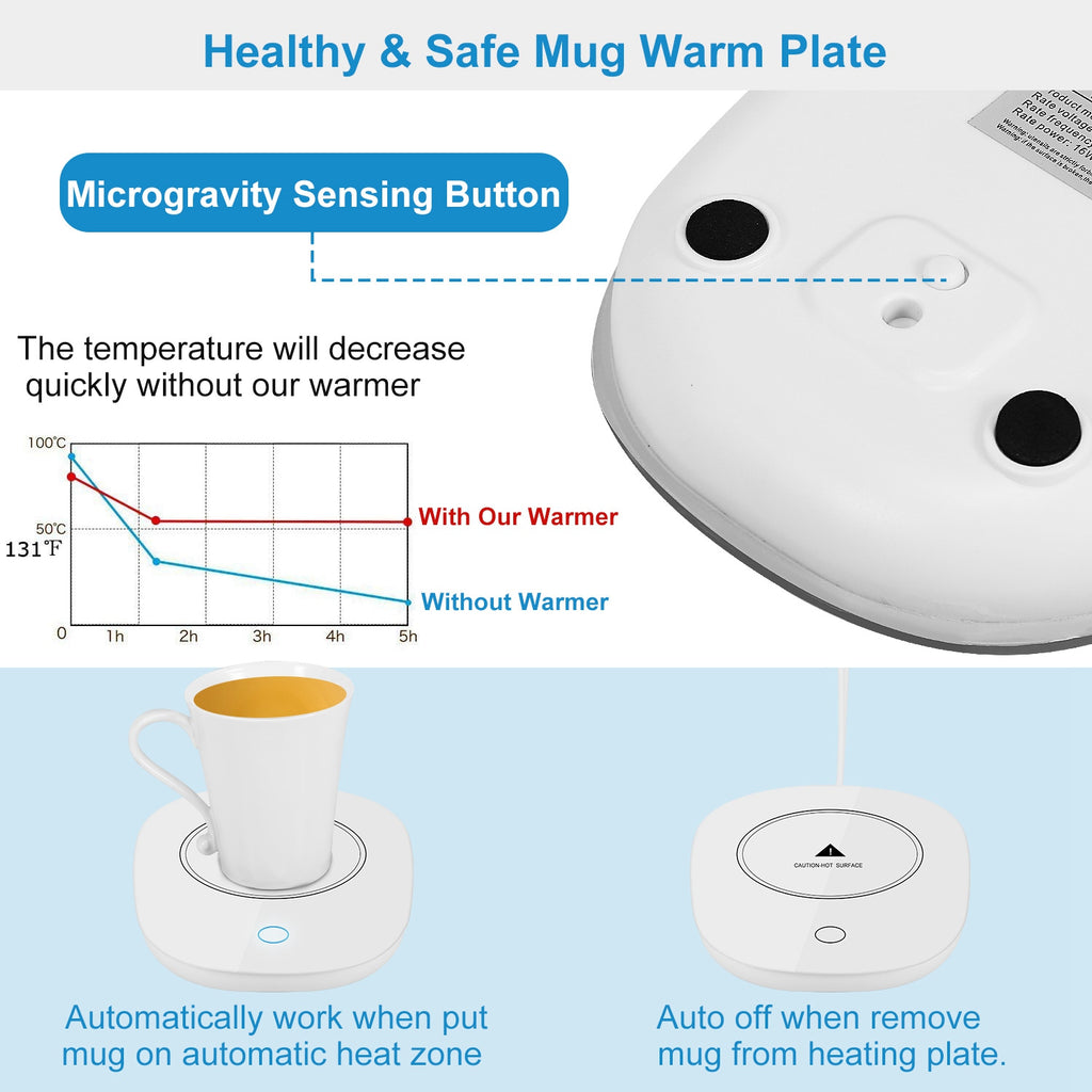 Mug warmer on desk